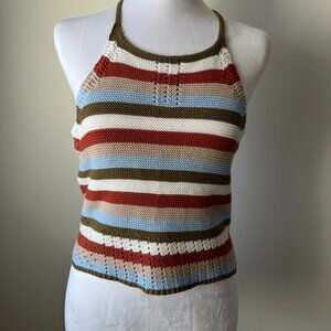 💐Garage Womens Crop-Top Halter Y2K Boho Sz M